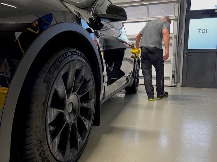 Picture of us washing a car